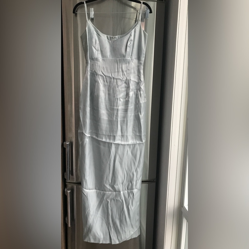 Crustal Siemens ice blue evening gown